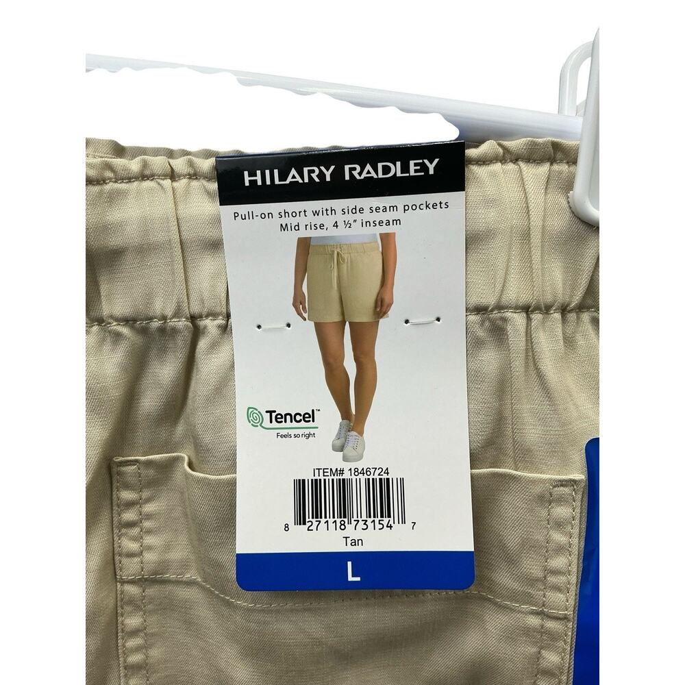 Hilary Radley Women's Pull-On with Side Seam Pockets Shorts Size Large Tan - Picture 12 of 16
